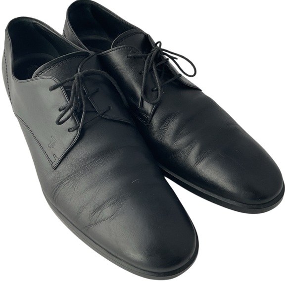 TOD's Black Leather Brogue Lace Up Oxford Dress Shoes Men’s Size 12.5 US 11.5 UK